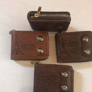 High end leather wallets with zipper closure